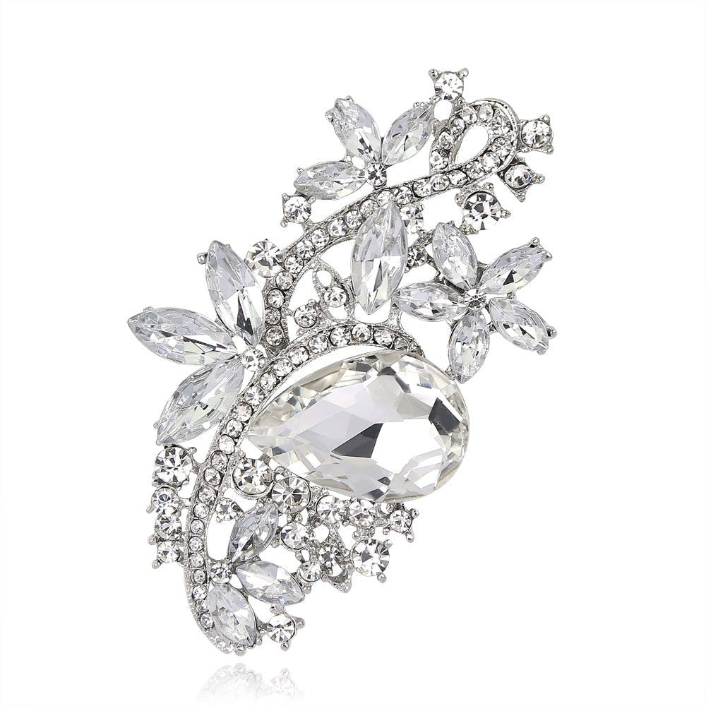 Diamante Flower Brooch - Amyris London