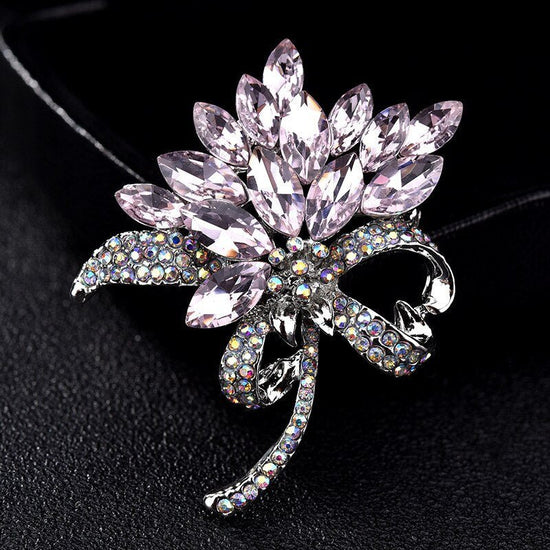 Diamante Flower Brooch - Amyris London