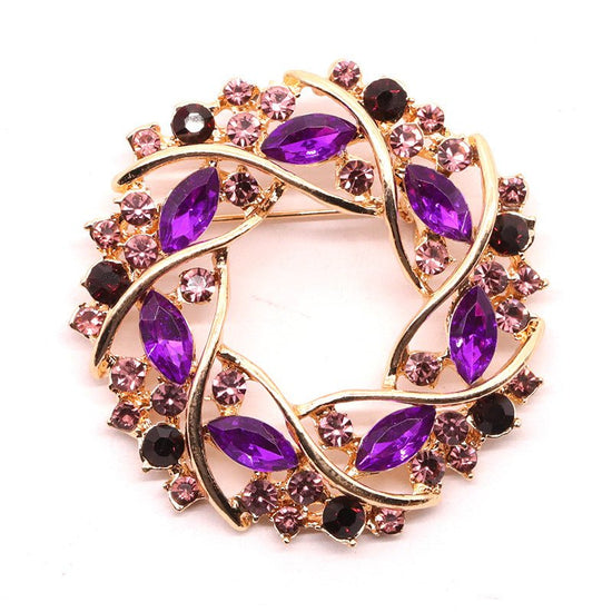 Diamante Flower Ring Brooch - Amyris London