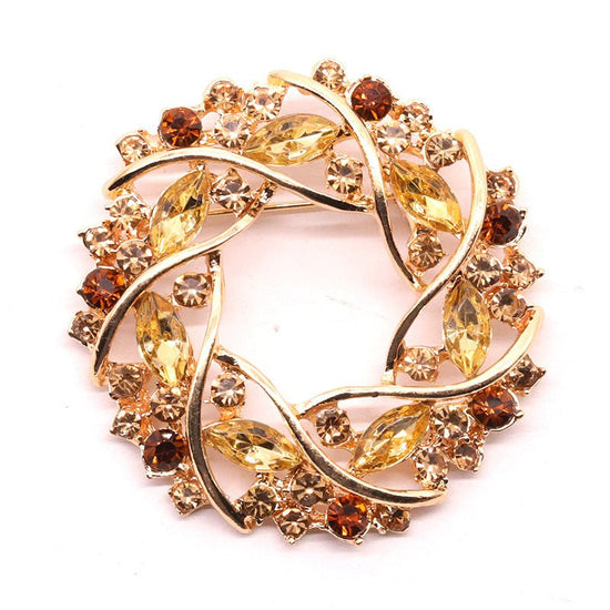 Diamante Flower Ring Brooch - Amyris London