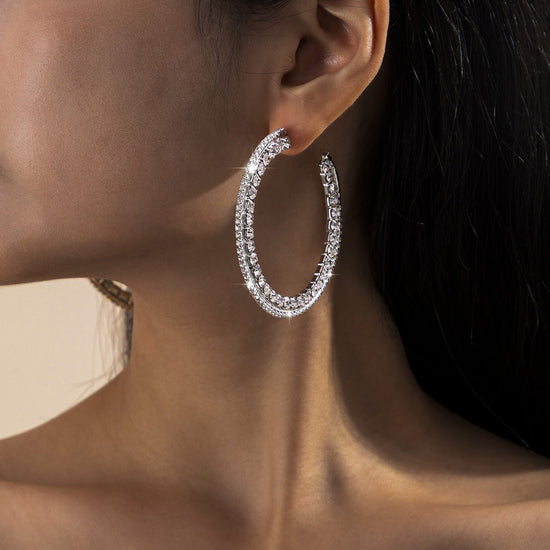 Diamante Hoop Earrings - Amyris London