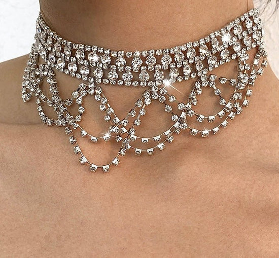 Diamante Layered Choker - Amyris London