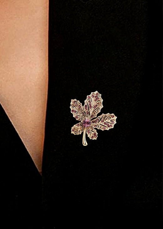 Diamante Maple Brooch - Amyris London