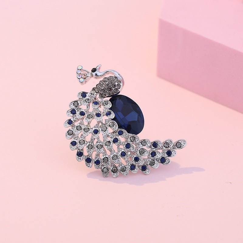 Diamante Peacock Brooch - Amyris London