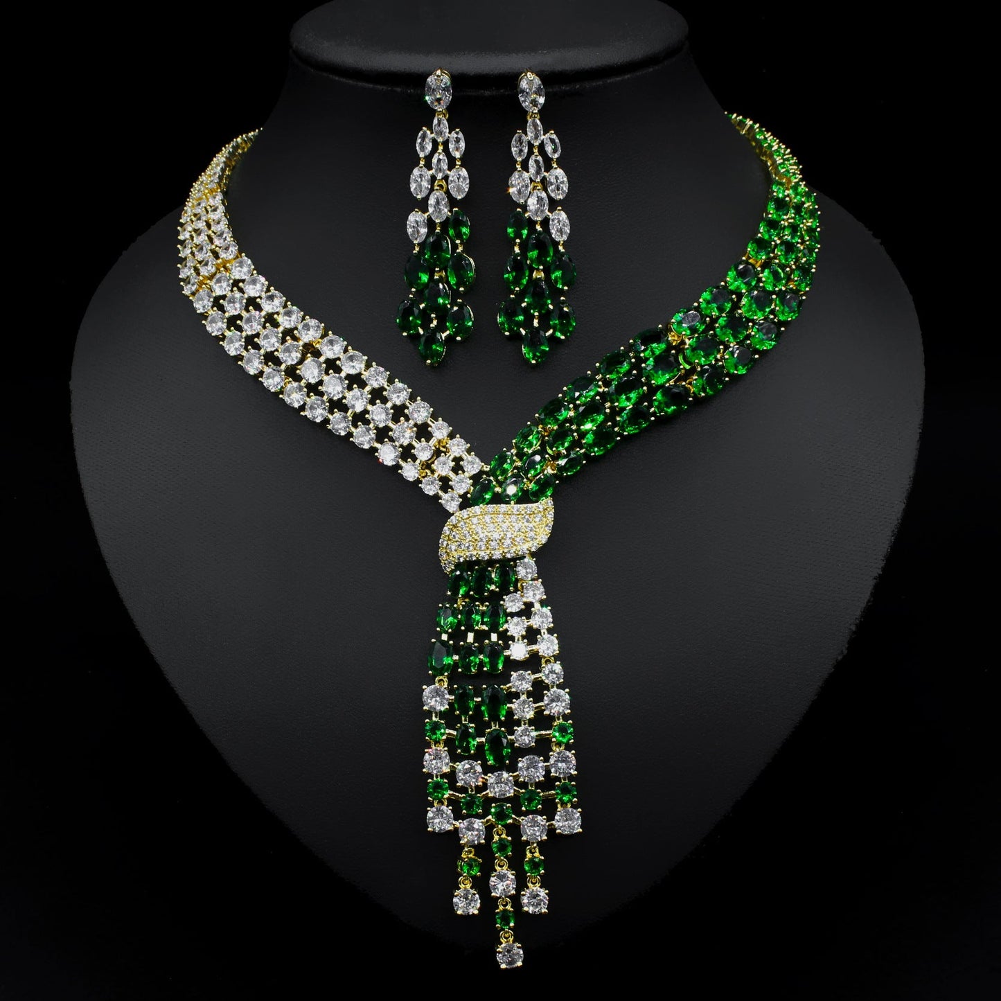 Diamond Necklace And Earrings Set - Amyris London