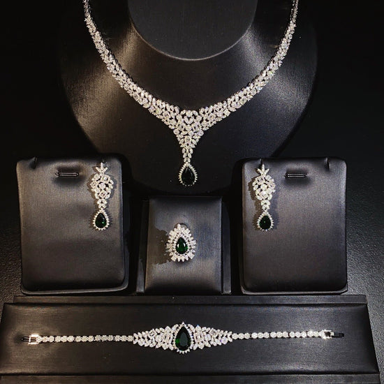 Diamond Necklace And Earrings Set - Amyris London