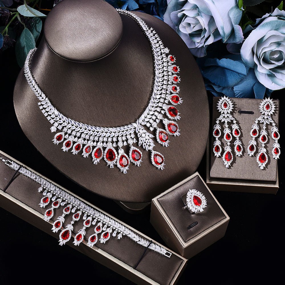 Diamond Necklace And Earrings Set - Amyris London