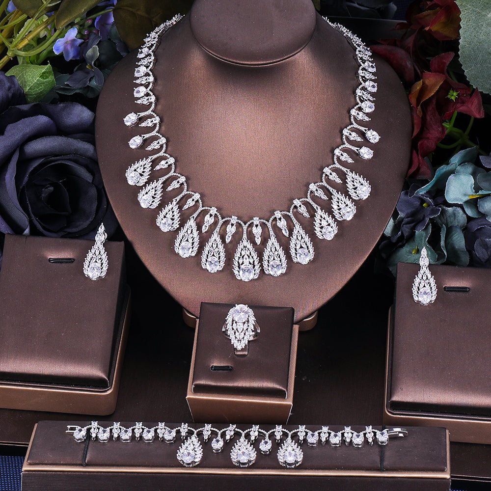 Diamond Necklace And Earrings Set - Amyris London