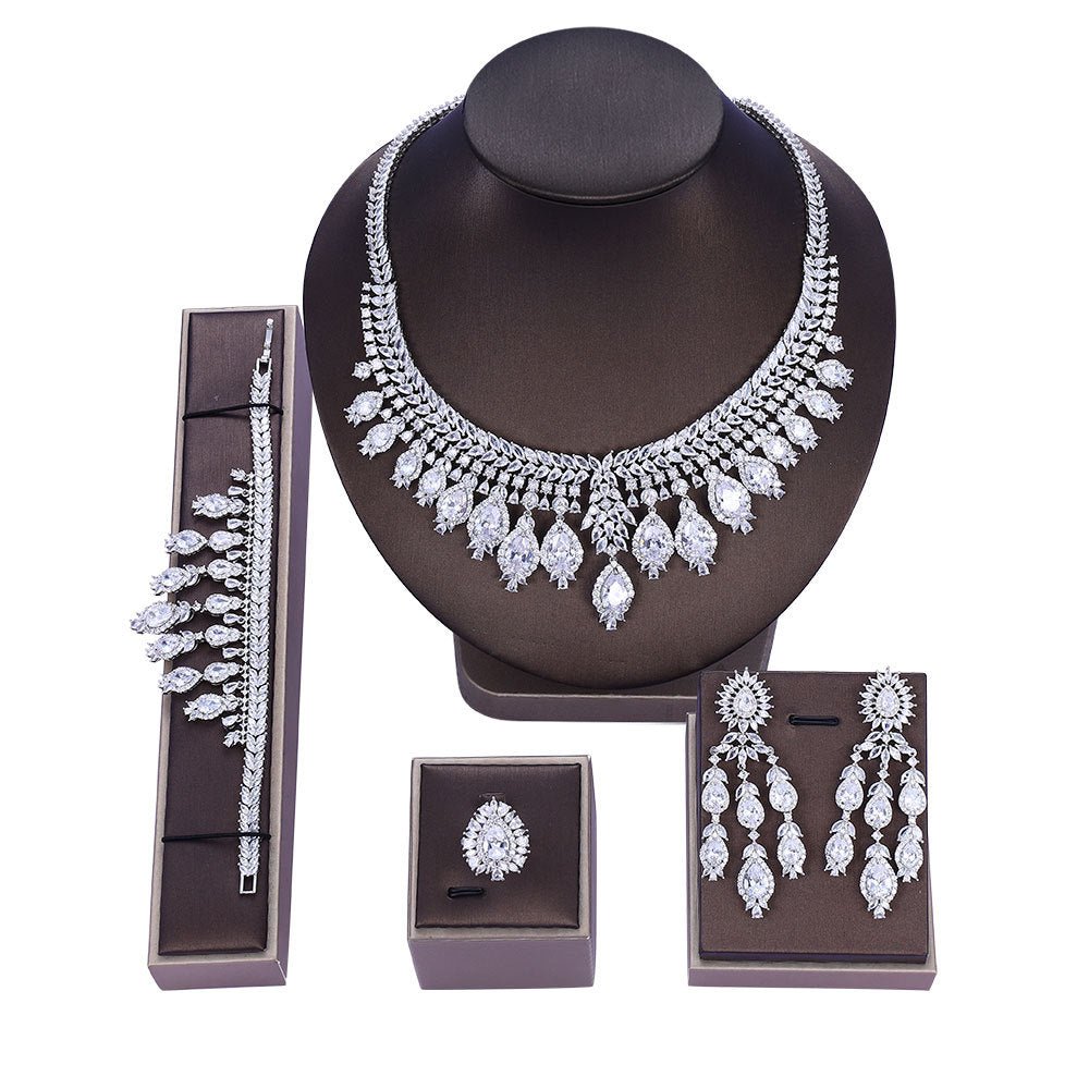 Diamond Necklace And Earrings Set - Amyris London