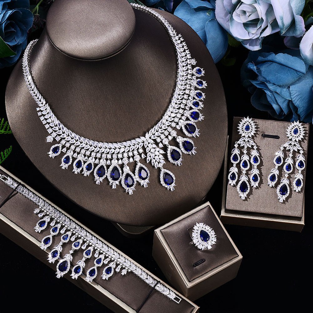 Diamond Necklace And Earrings Set - Amyris London