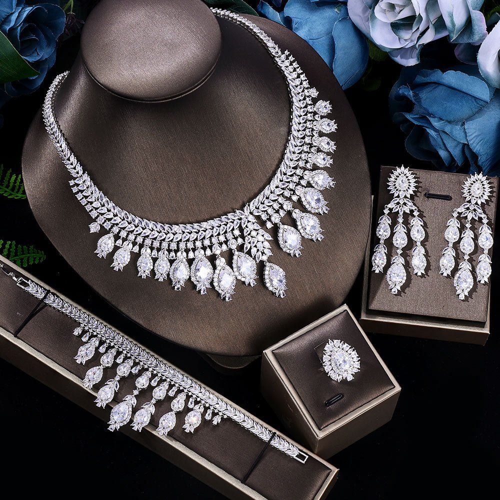 Diamond Necklace And Earrings Set - Amyris London