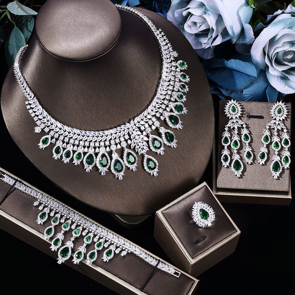 Diamond Necklace And Earrings Set - Amyris London