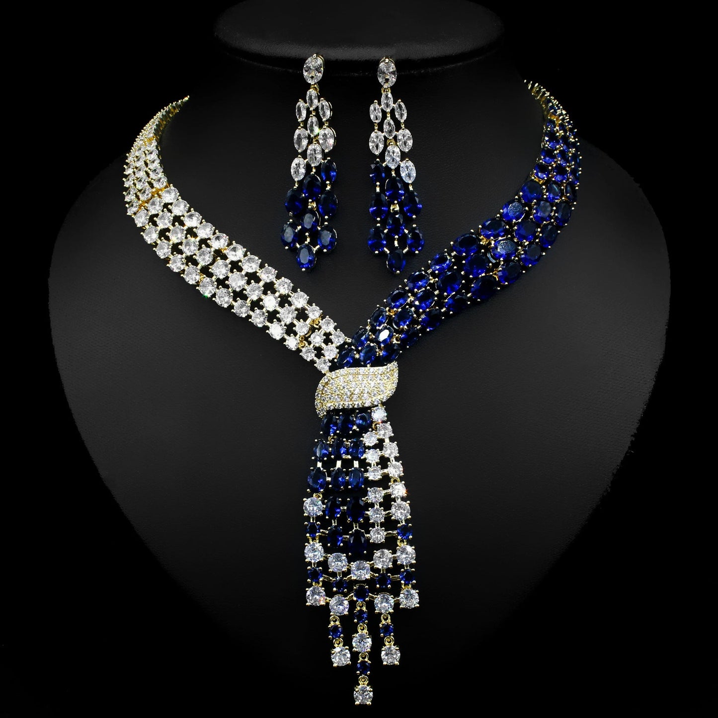 Diamond Necklace And Earrings Set - Amyris London