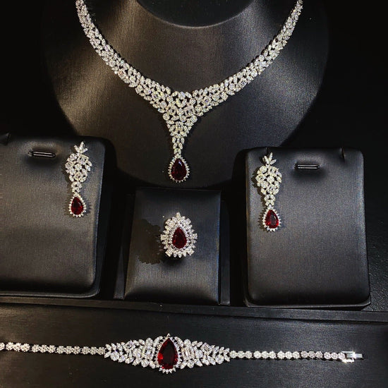 Diamond Necklace And Earrings Set - Amyris London