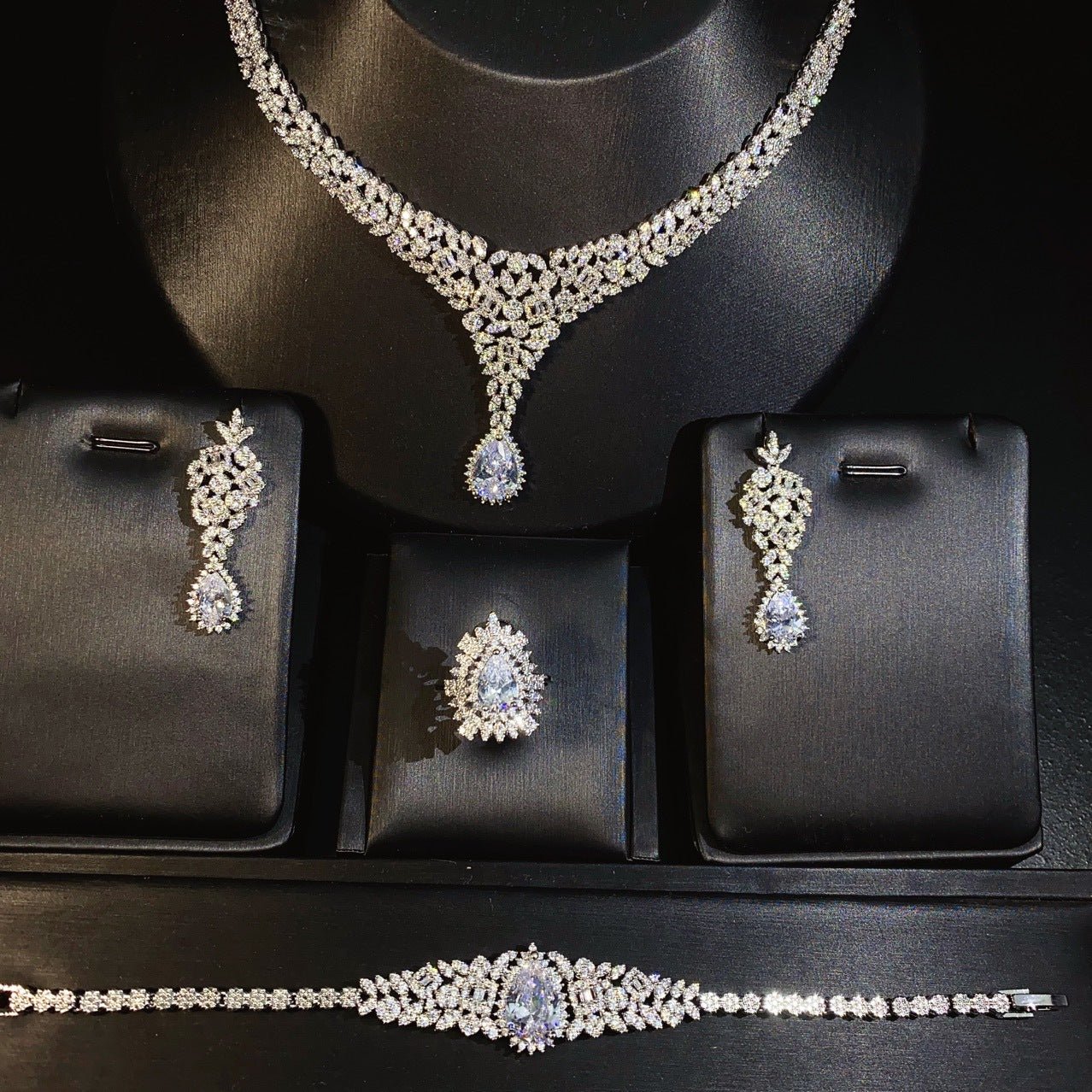 Diamond Necklace And Earrings Set - Amyris London