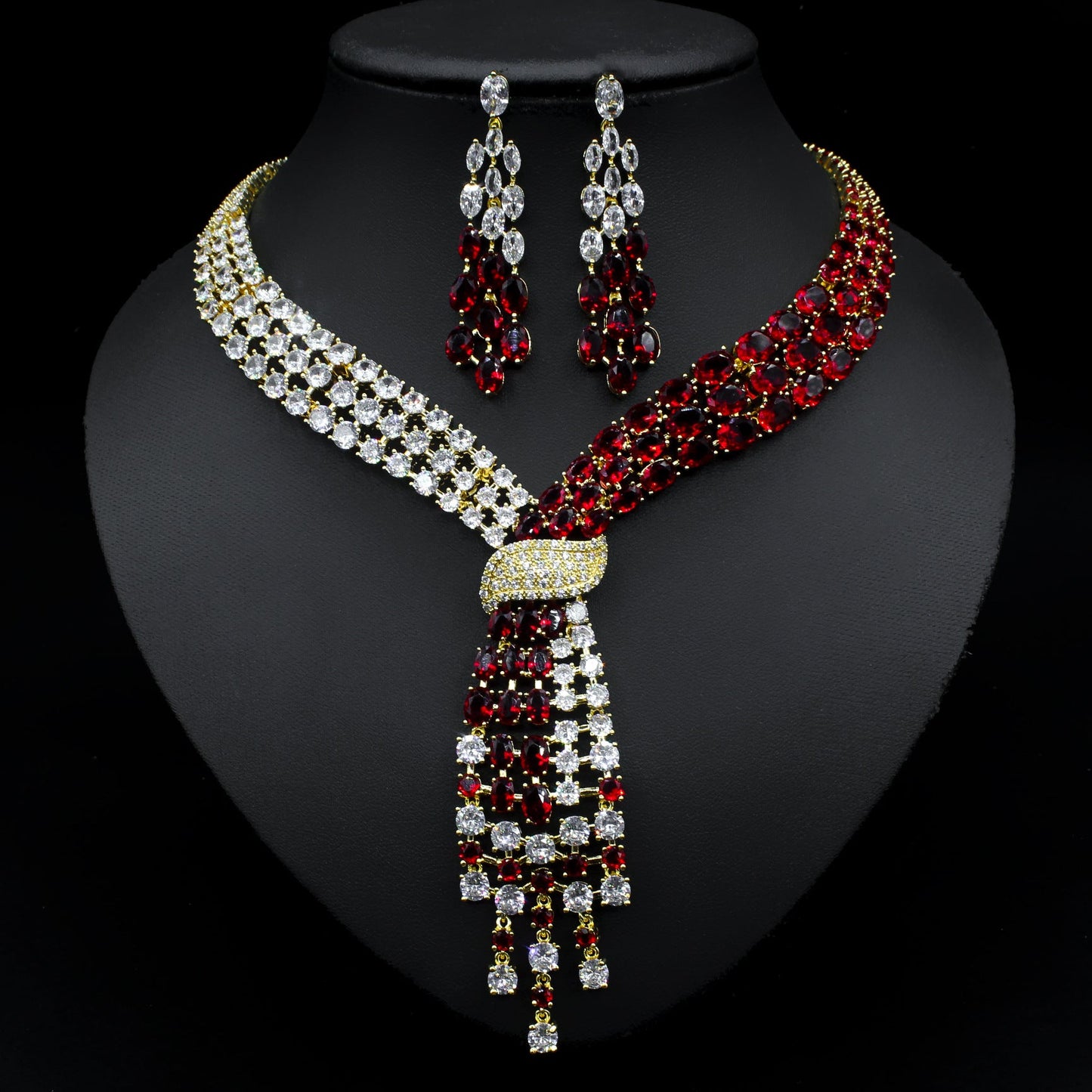 Diamond Necklace And Earrings Set - Amyris London