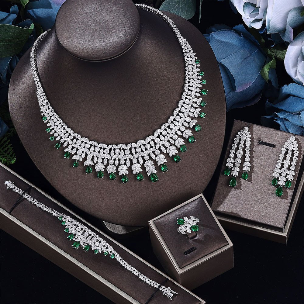 Diamond Necklace Earrings Set - Amyris London