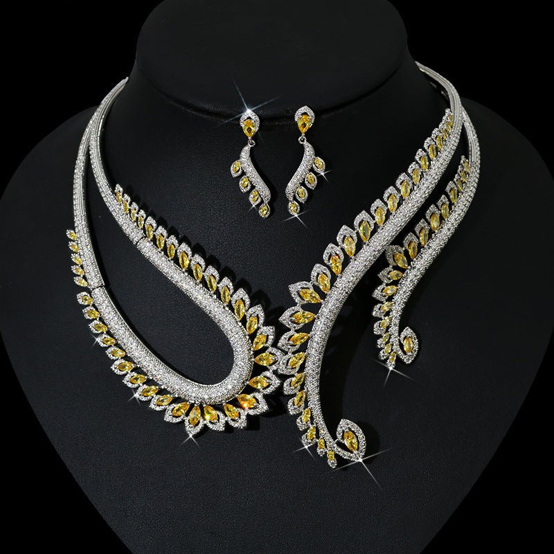 Diamond Necklace Earrings Set - Amyris London