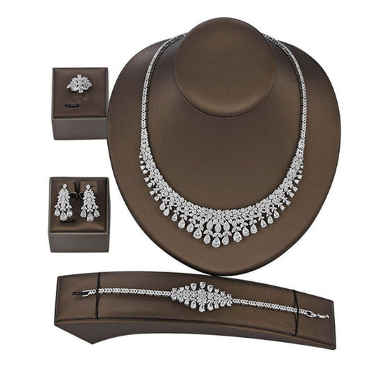 Diamond Necklace Earrings Set - Amyris London