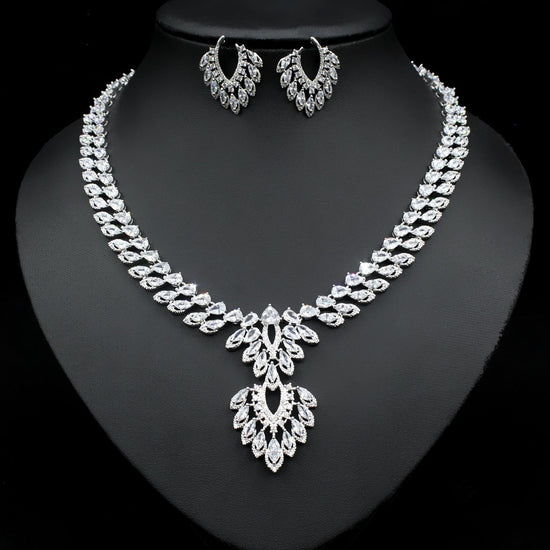 Diamond Necklace Earrings Set - Amyris London