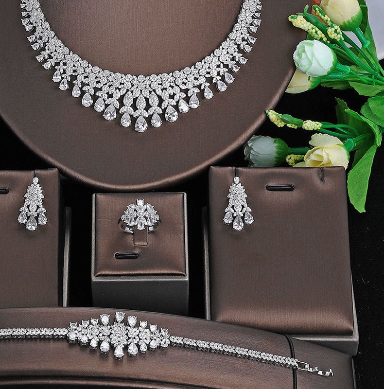 Diamond Necklace Earrings Set - Amyris London