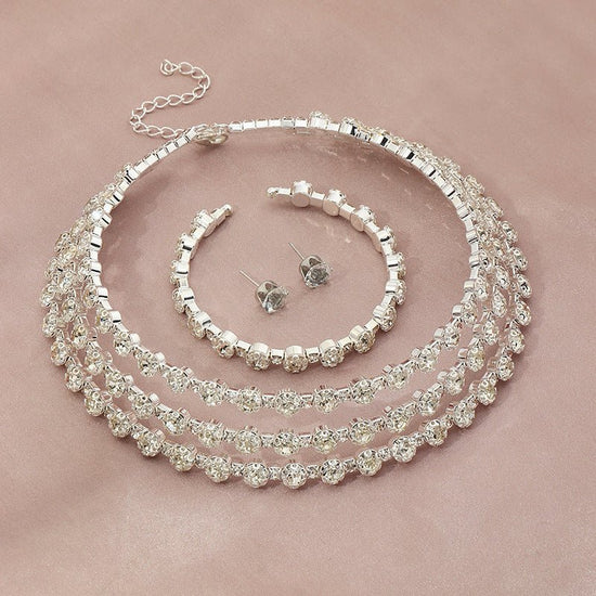 Diamond Necklace Earrings Set - Amyris London