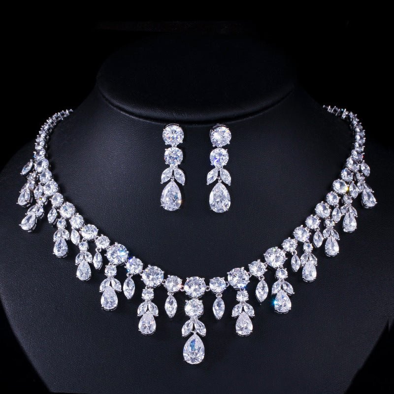 Diamond Necklace Earrings Set - Amyris London