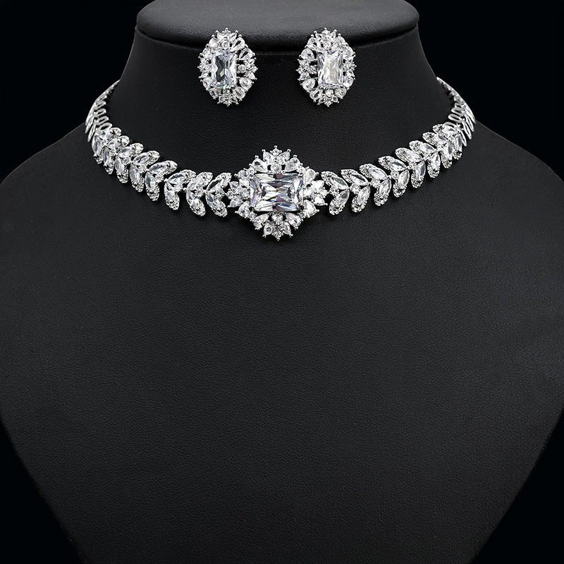 Diamond Necklace Earrings Set - Amyris London