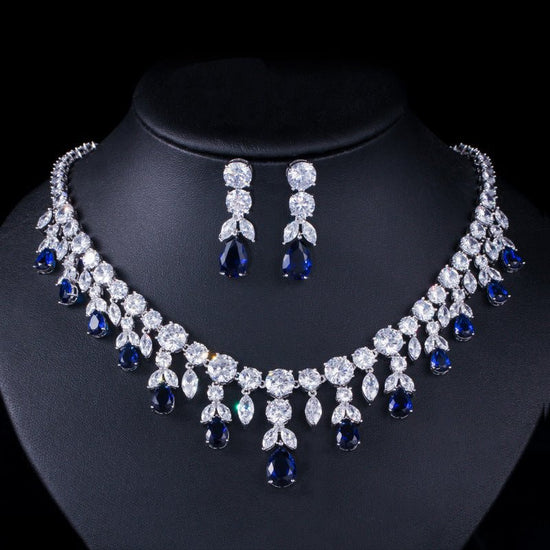 Diamond Necklace Earrings Set - Amyris London