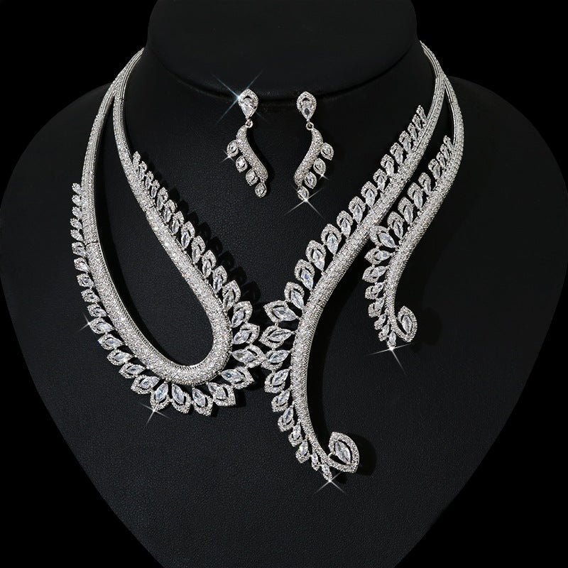 Diamond Necklace Earrings Set - Amyris London