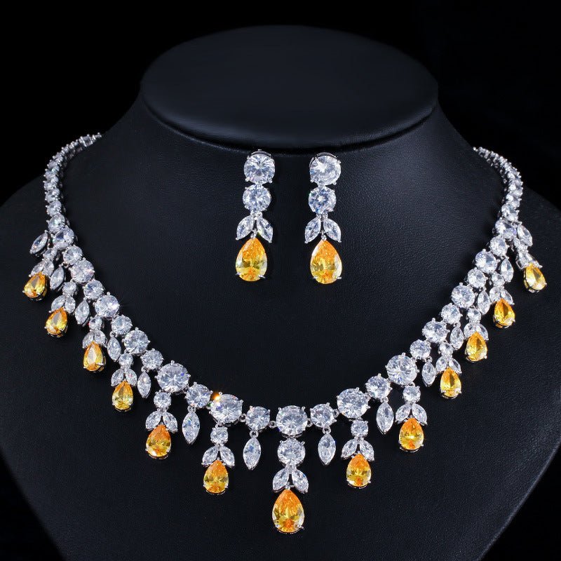 Diamond Necklace Earrings Set - Amyris London