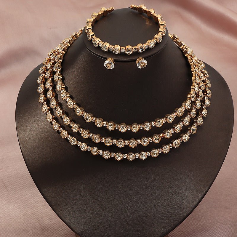 Diamond Necklace Earrings Set - Amyris London