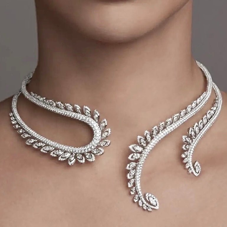 Diamond Necklace Earrings Set - Amyris London