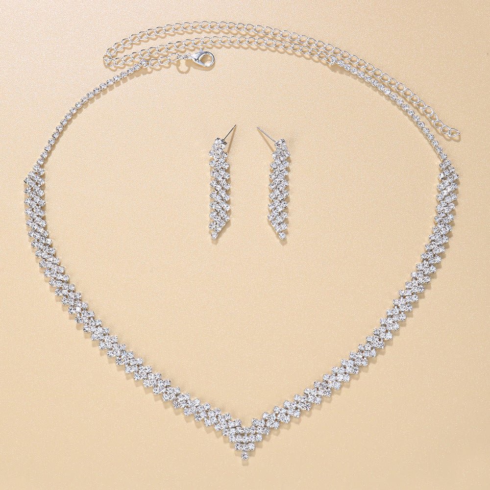 Diamond Necklace Earrings Set - Amyris London