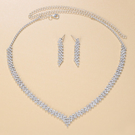 Diamond Necklace Earrings Set - Amyris London