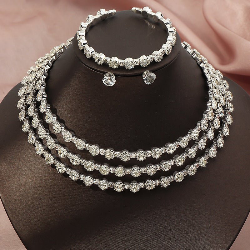 Diamond Necklace Earrings Set - Amyris London