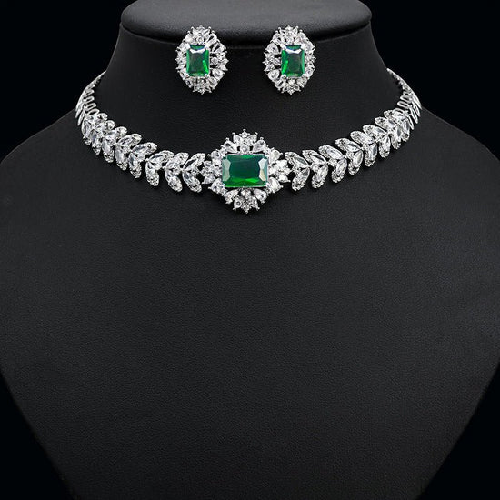 Diamond Necklace Earrings Set - Amyris London