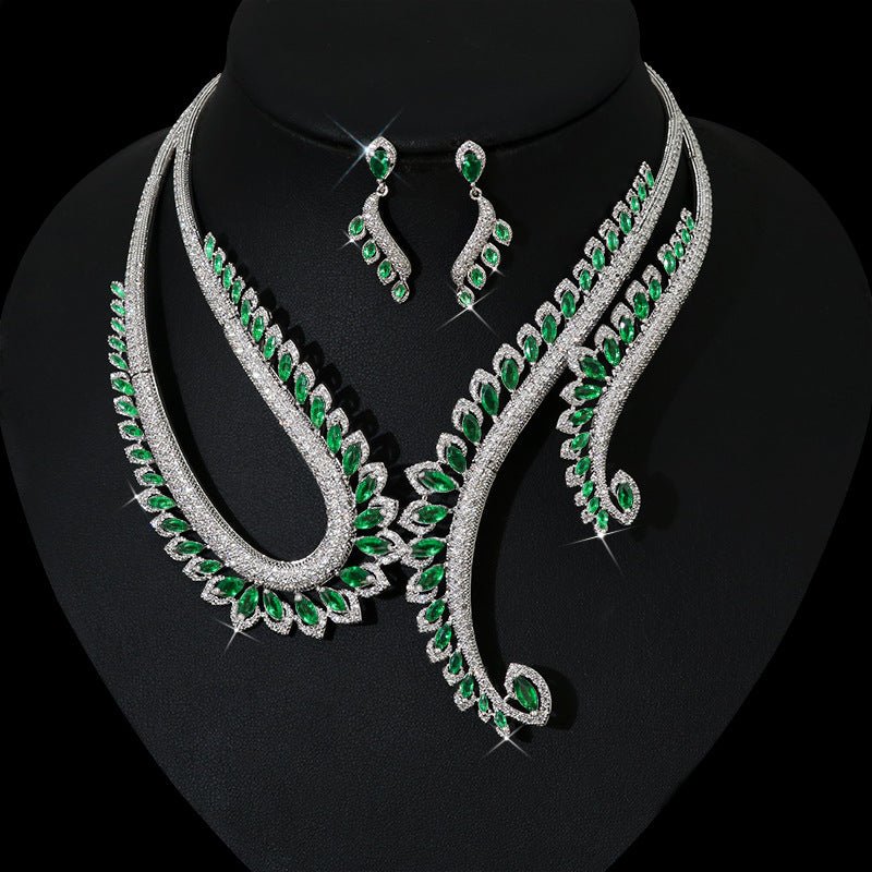 Diamond Necklace Earrings Set - Amyris London