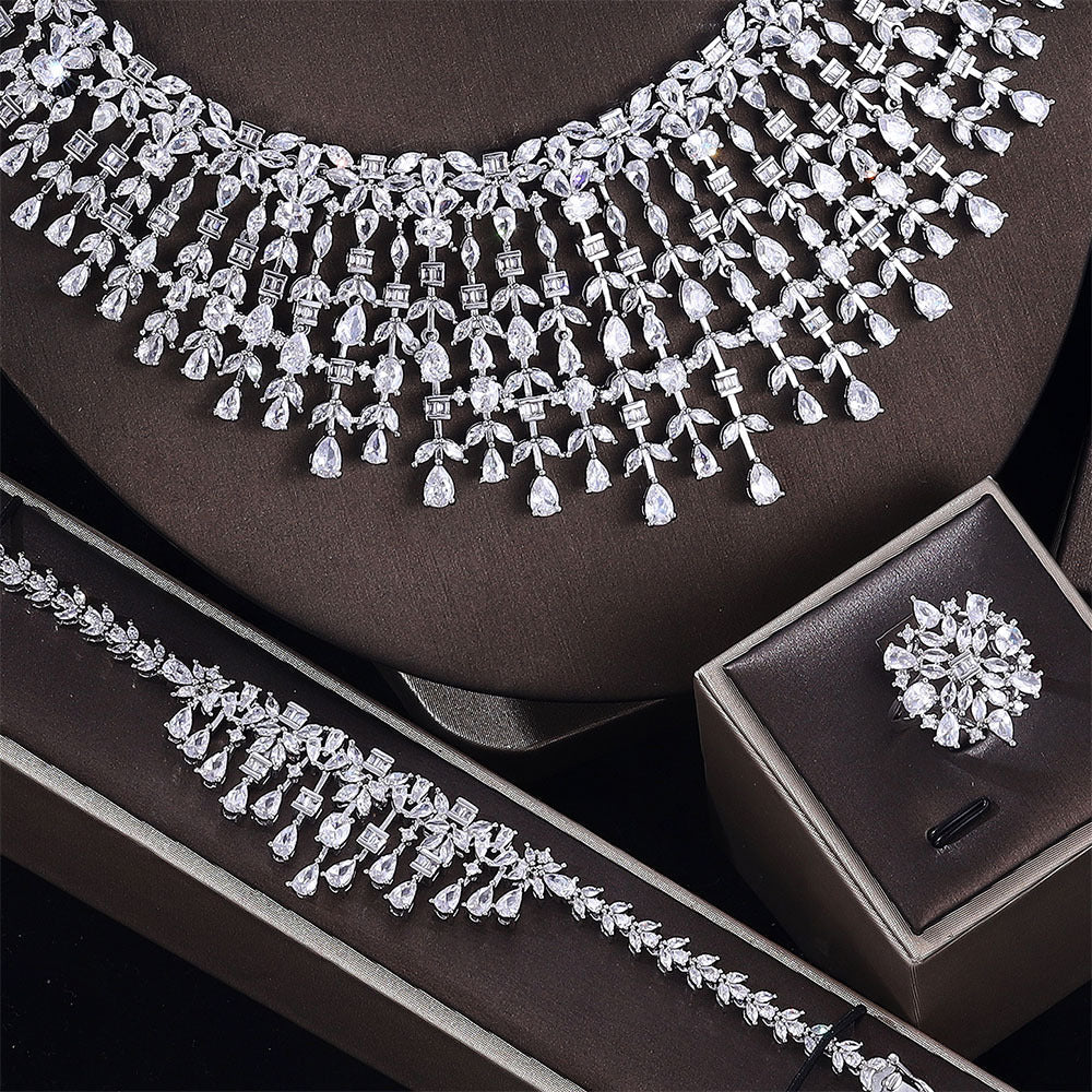 Diamond Necklace Earrings Set - Amyris London