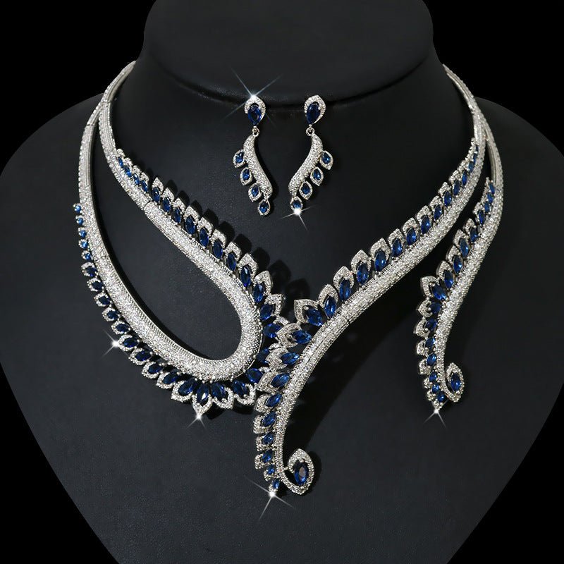 Diamond Necklace Earrings Set - Amyris London