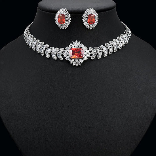 Diamond Necklace Earrings Set - Amyris London