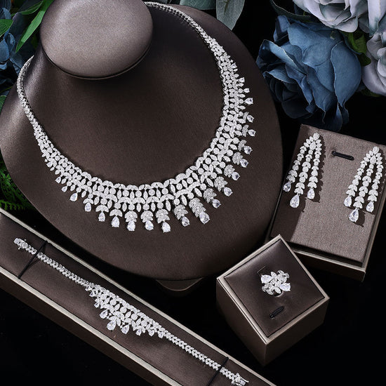 Diamond Necklace Earrings Set - Amyris London