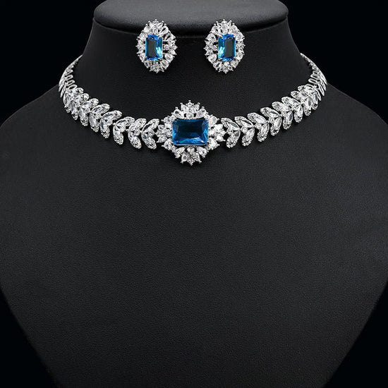 Diamond Necklace Earrings Set - Amyris London