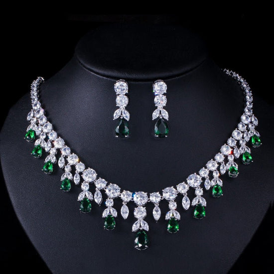 Diamond Necklace Earrings Set - Amyris London