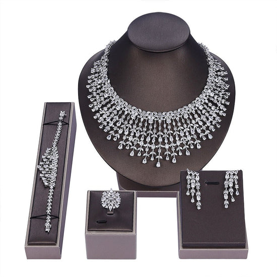 Diamond Necklace Earrings Set - Amyris London