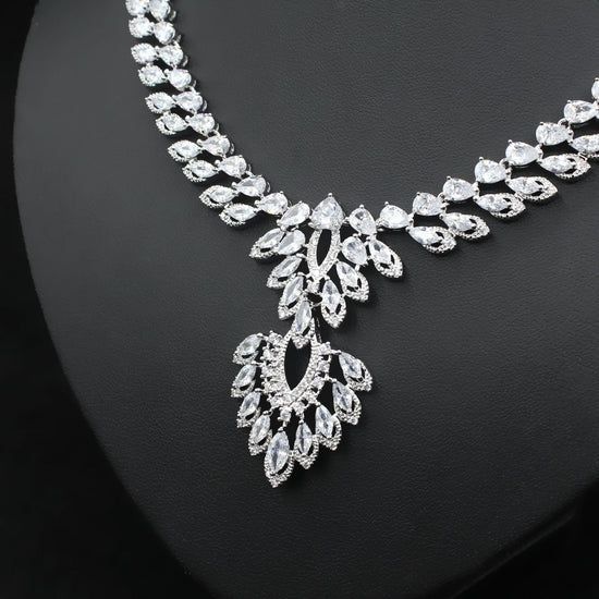 Diamond Necklace Earrings Set - Amyris London