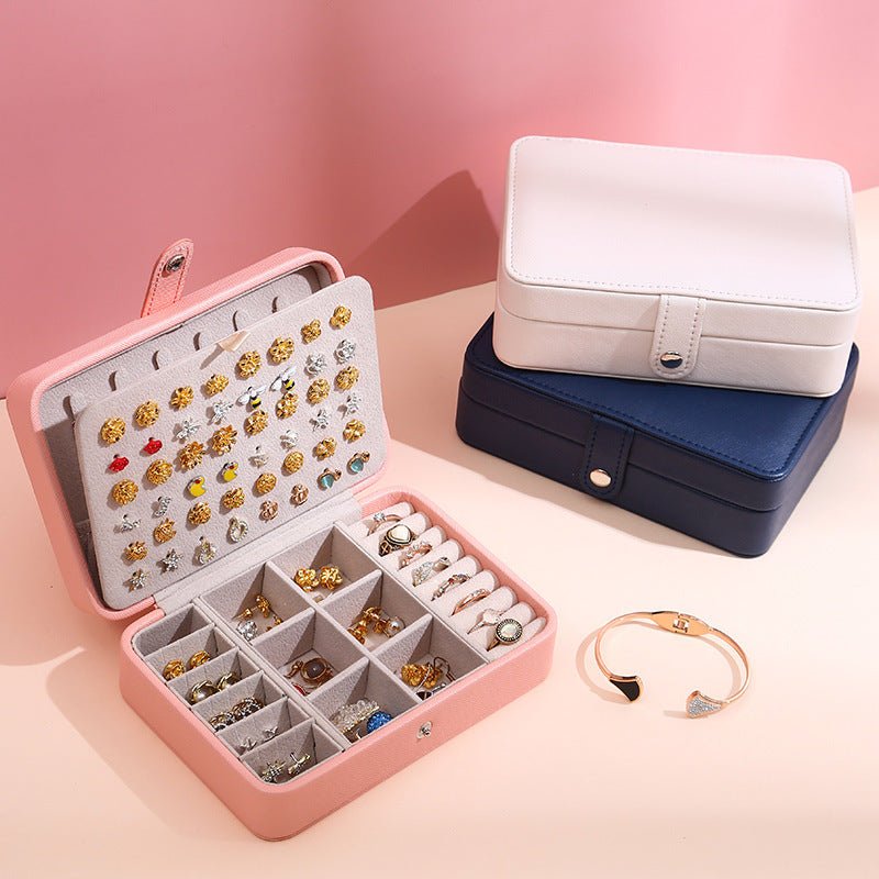 Double Layer Leather Portable Jewellery Box - Amyris London