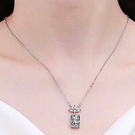 Emerald Cut Diamond Necklace - Amyris London