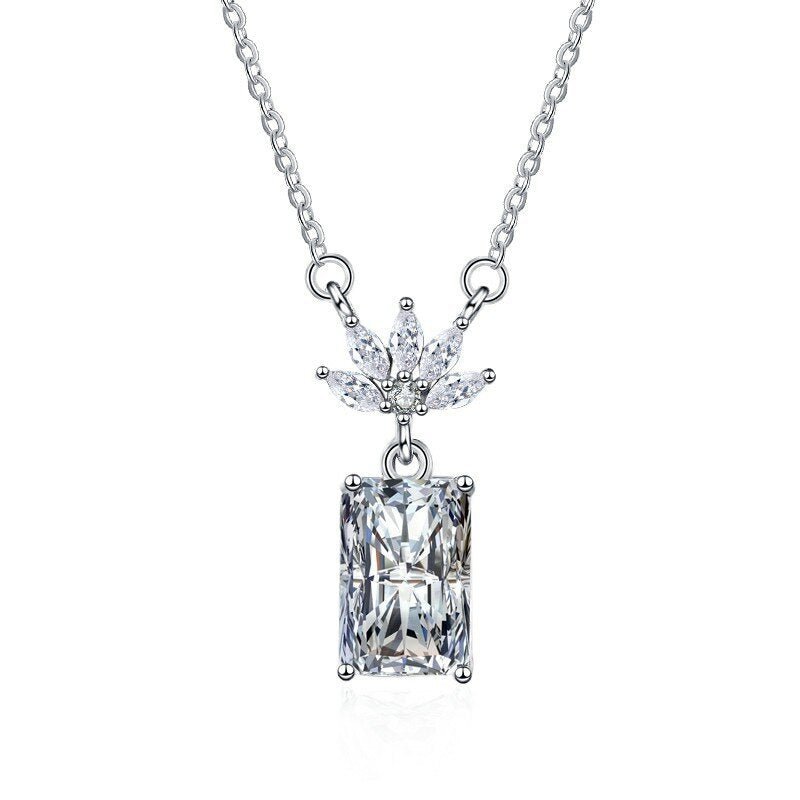 Emerald Cut Diamond Necklace - Amyris London