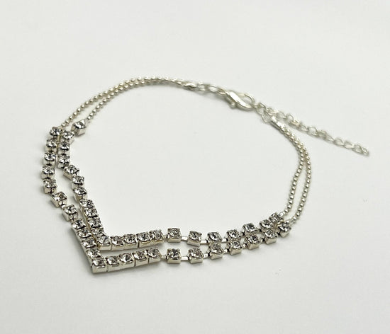 Exquisite Double V Layered Anklet - Amyris London